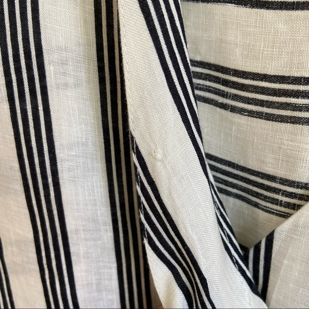 Mello‎ Day Faux Wrap Striped Linen Dress Size Small - Picture 9 of 11